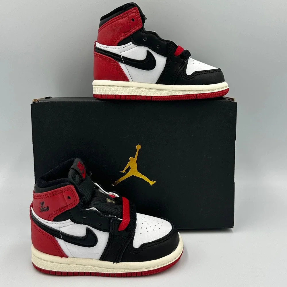 [FD1413-106] Air Jordan 1 Retro High OG Toddler 'Black Toe‎ Reimagined' *NEW* 4C